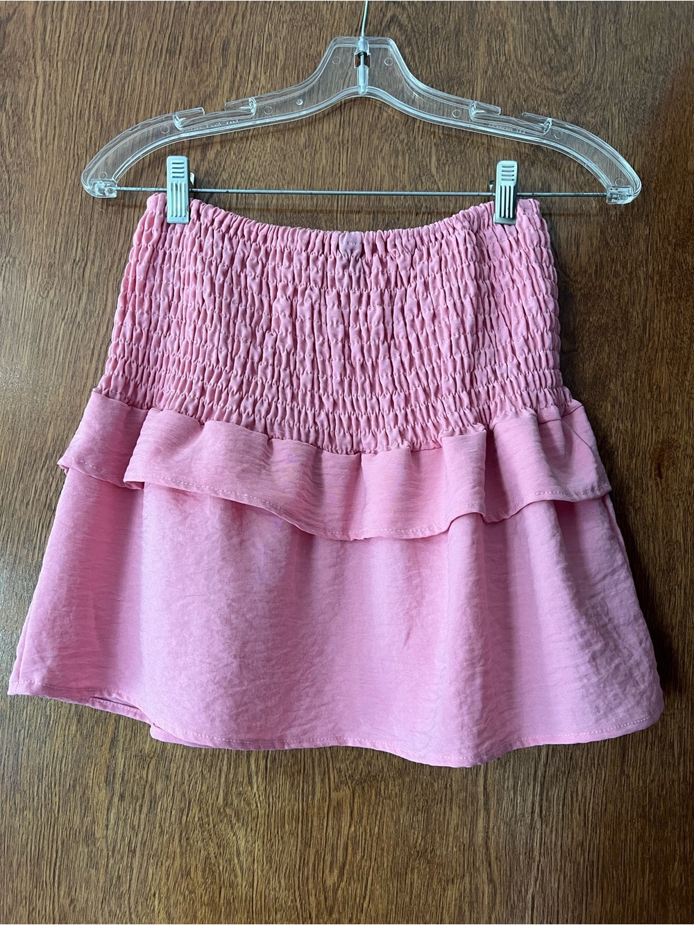 Pink Smocked Ruffle Mini Skirt - Picture 3 of 3